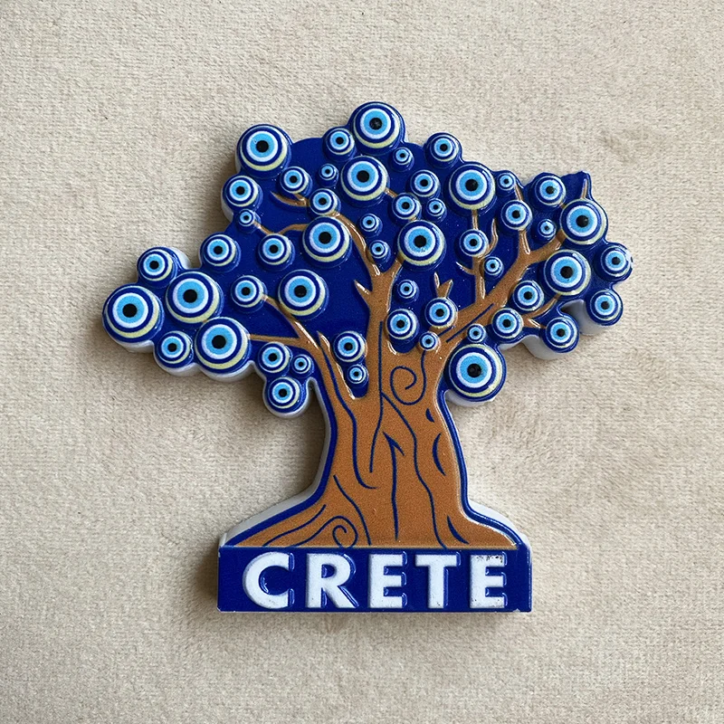 

Greek Demon Eye Life Tree - A Unique Tree Design from Crete - Home Decor Refrigerator Magnet