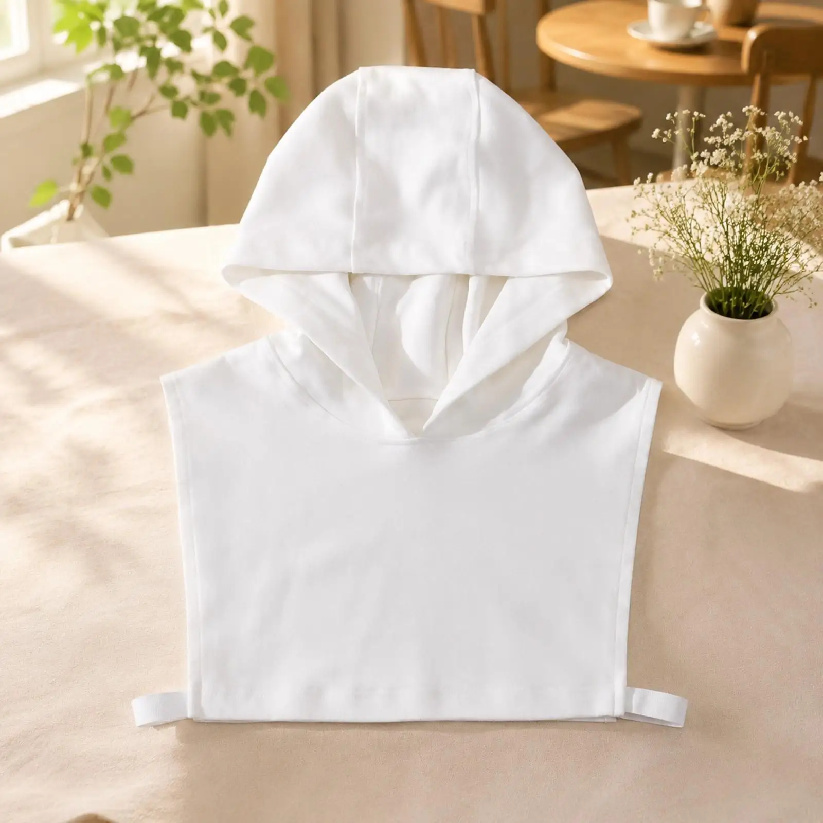 Women Sleeveless Polyester Hooded Collar Vest for Shirts Sweaters Outerwear Open Armholes Neat Stitch Casual Daily view 3