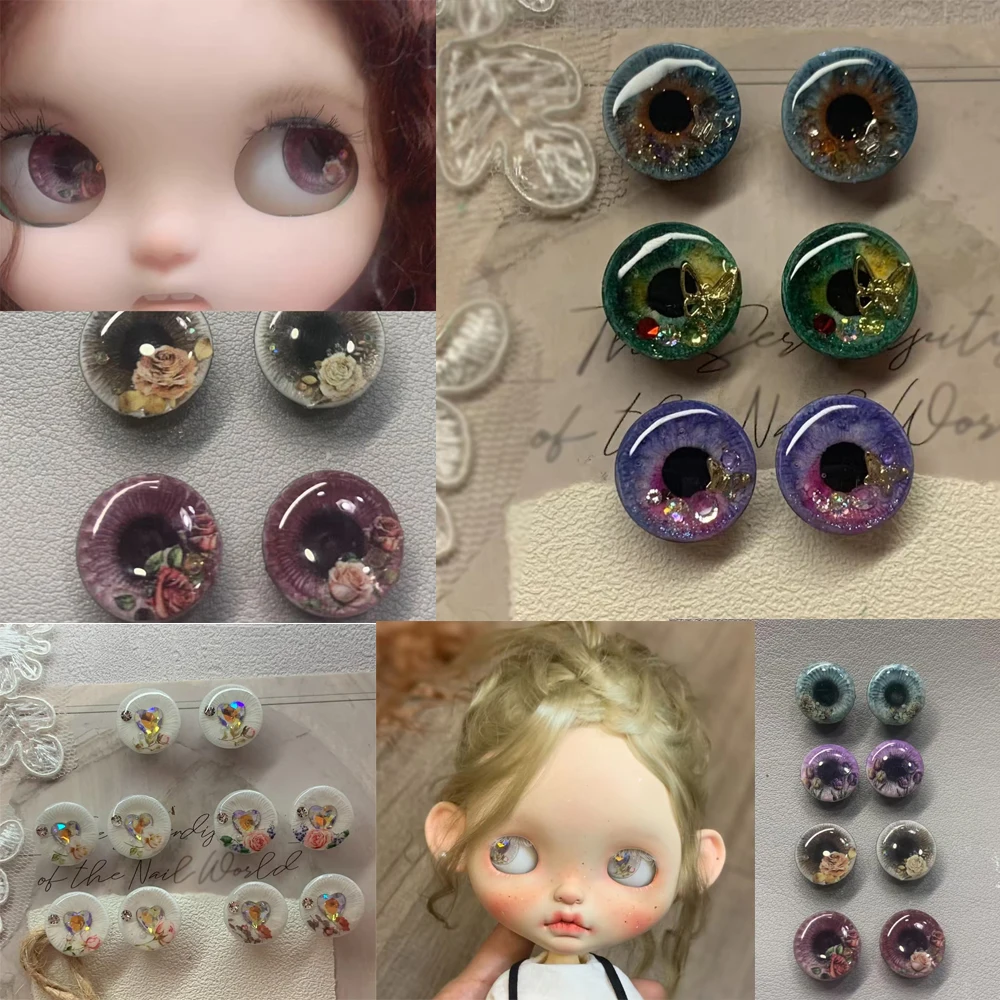 Blythe Eyes Chips DIY BJD Doll Accessories Drip Glue Eye Piece DIY Handmade Colorful Eyes BJD Dolls Eye Chips Toys Gifts