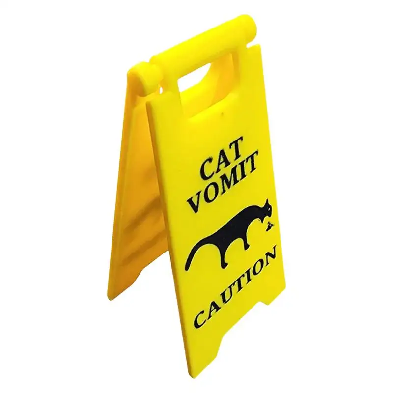 Dog Vomit Sign Wet Floor Warning Sign Safety Yard Warning Sign Cat Vomit Sign For cat enthusiasts and cat decoration