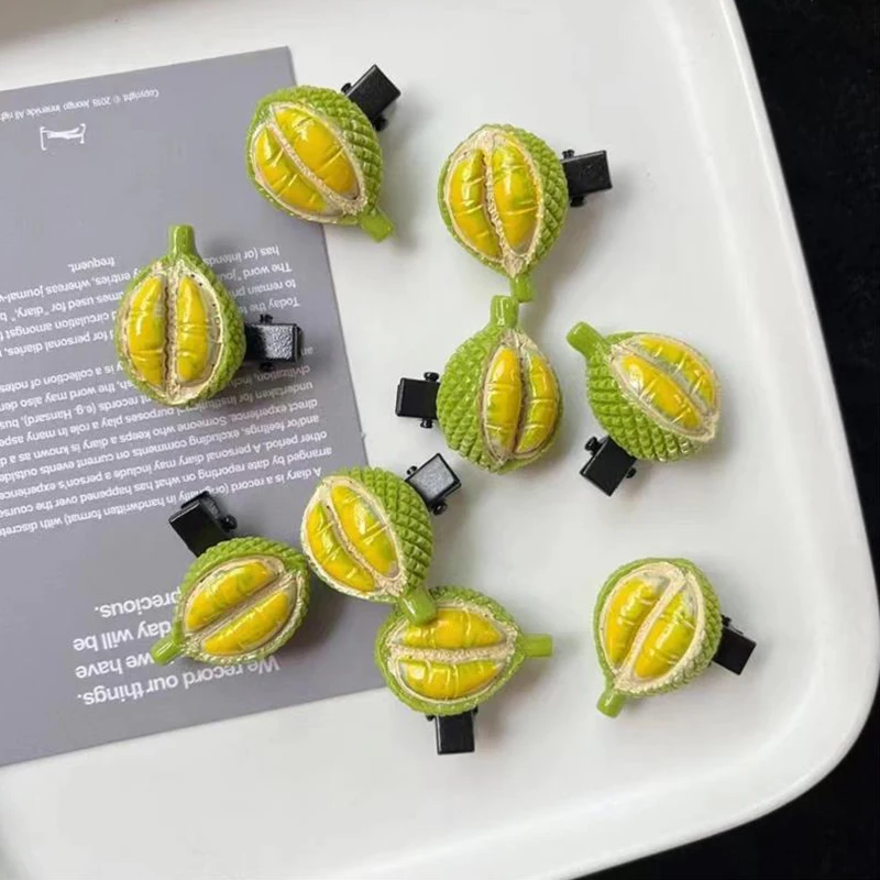 Новый дуриан, креативная личность, милая заколка для волос, имитация еды, заколка для волос, аксессуары для волос, головные уборы, боковой зажим, зажимы в виде утконоса