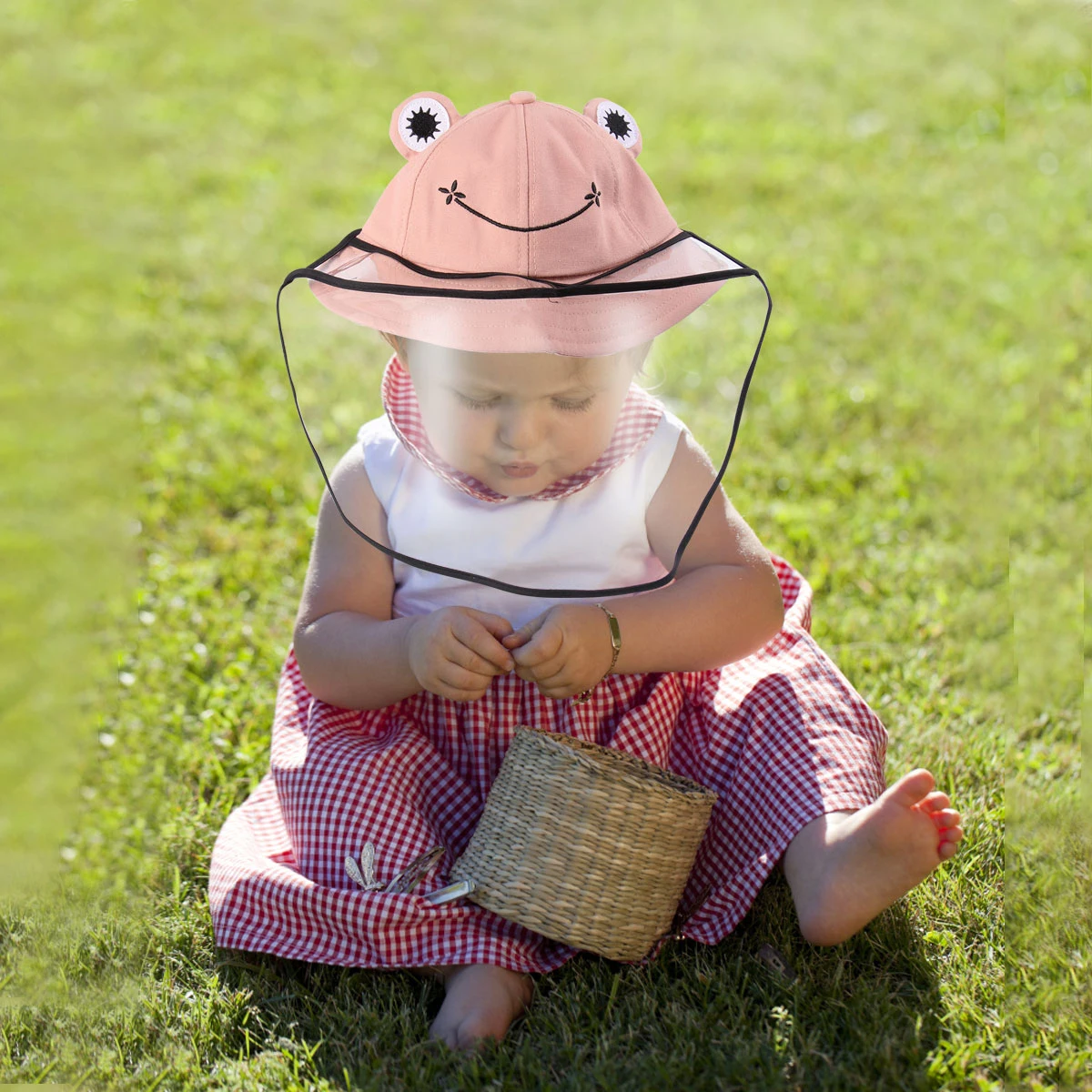 

Baby Droplet Protective Hat Protective Fishing Hat Face Cover Kids Summer UV Dustproof Outdoor Foldable Transparent