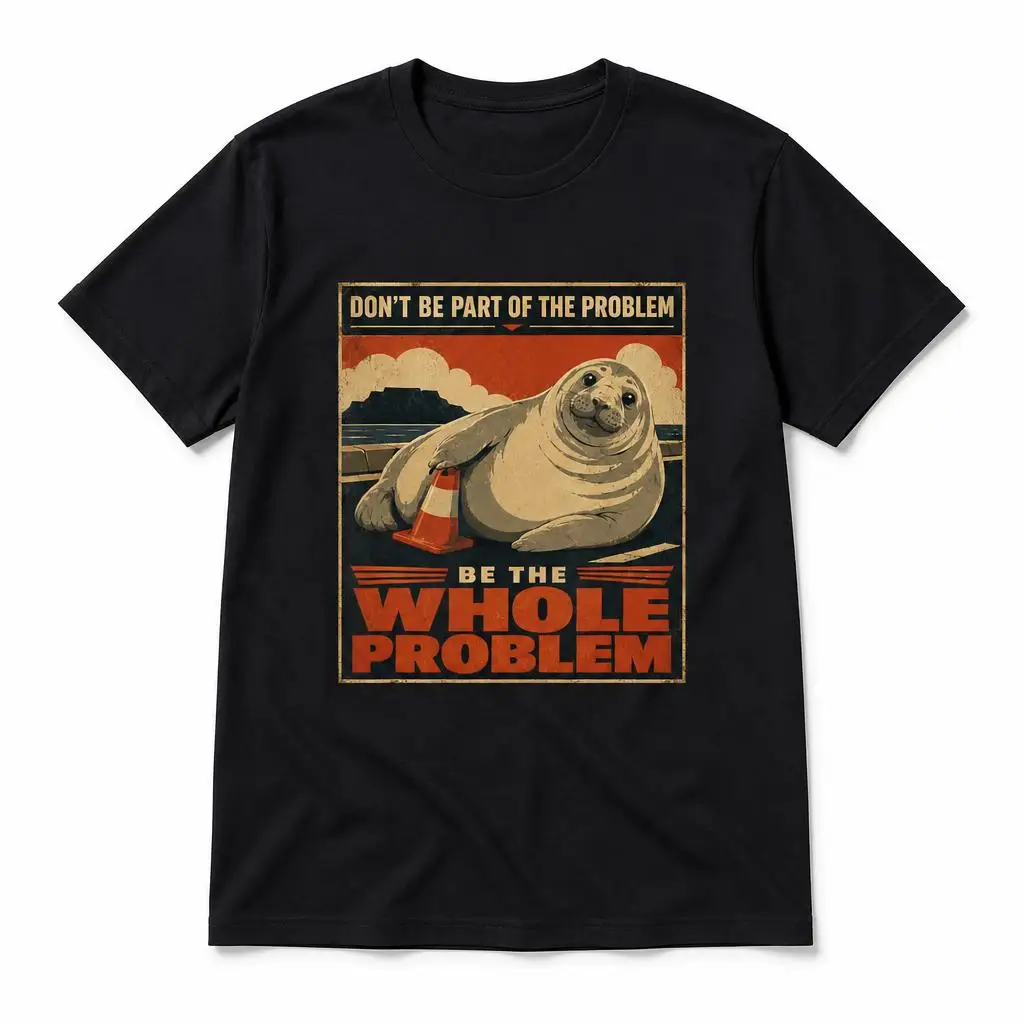 Neil the Seals Become Ungovernable Funny Internet Meme T Shirts Casual Tees Short Sleeve Round Collar T-Shirt Pure Cotton Tops