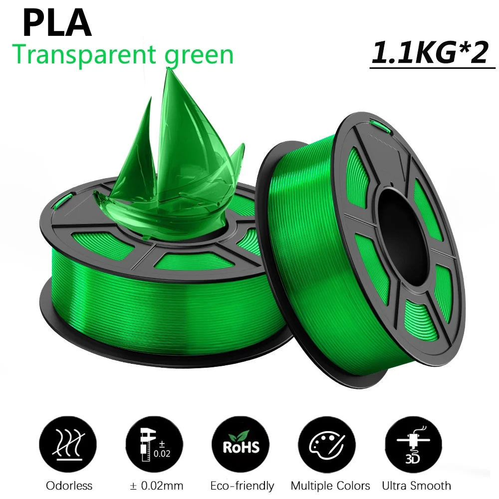 JAYO PLA/PLA PLUS przezroczyste włókno 1.75mm 1.1kg/rolka 100% nietoksyczne przezroczyste materiały do drukarek 3D i długopis 3D