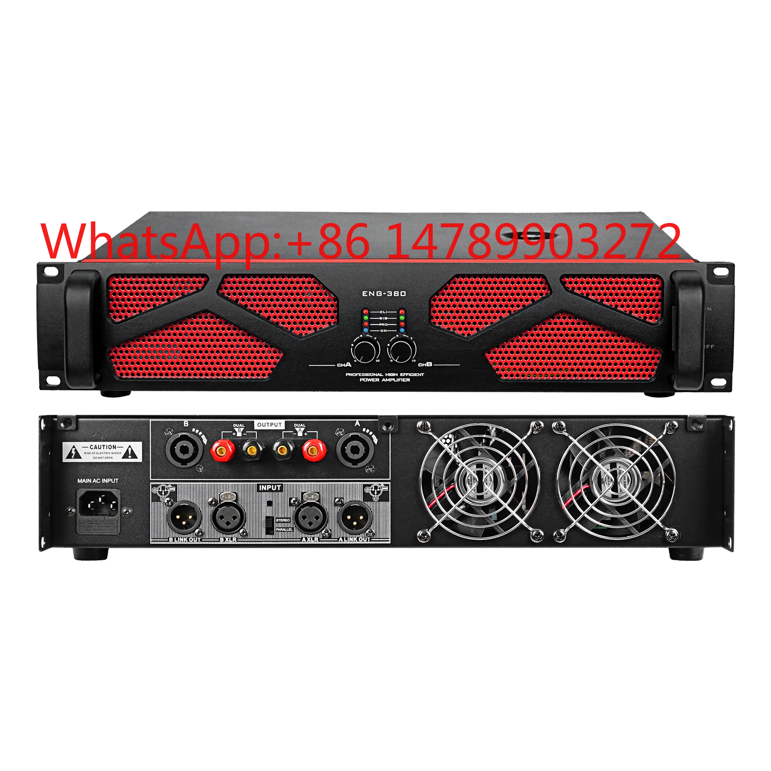 

2 Channel 1800W Class H Amplifier High Power Subwoofer Audio Amp