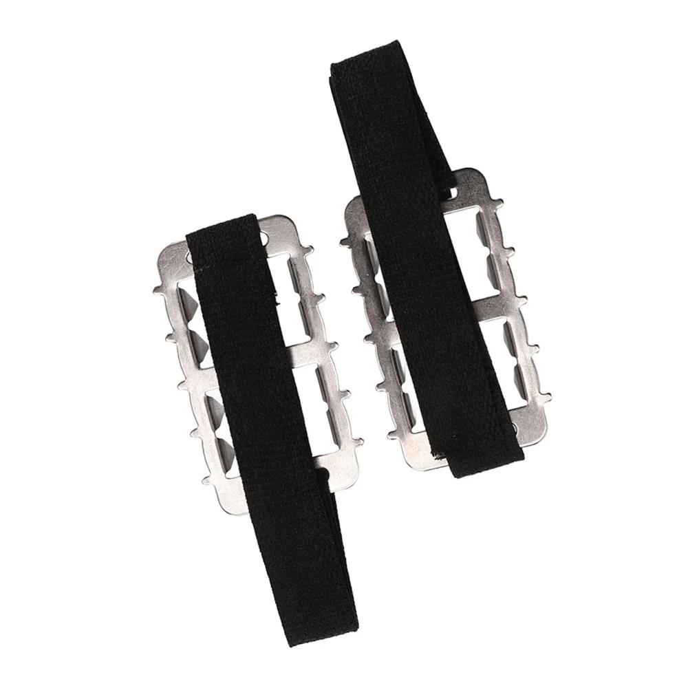 1 pair Stainless Ice Crampons 10-Tooth Adjustable Fit Shoe Ice Grippers Ergonomic Snow Traction Spikes Winter Walking