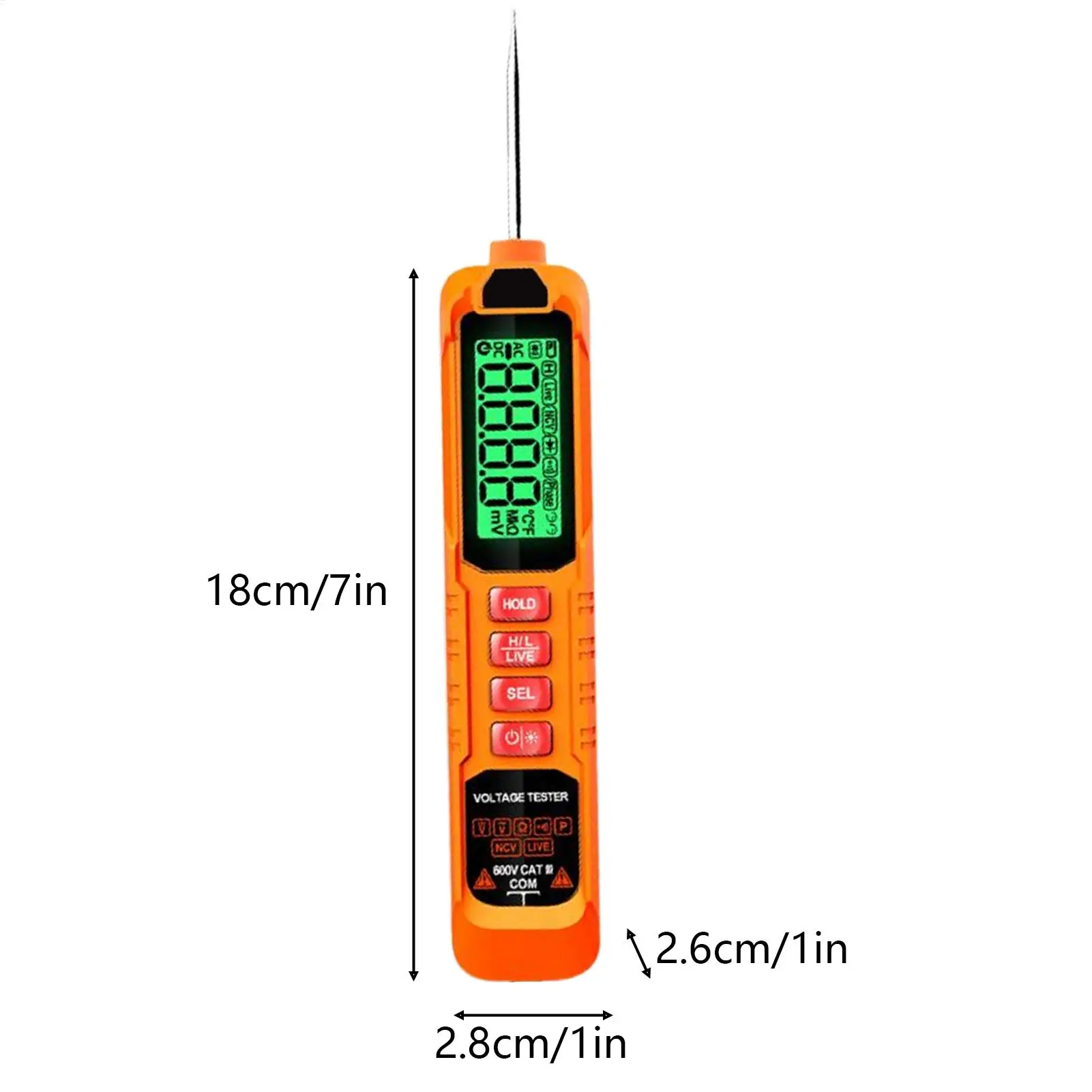Probador de voltaje CC, Detector portátil, pantalla Digital LED, probador de voltaje de batería con cable de resorte extendido y sonda para remolque RV