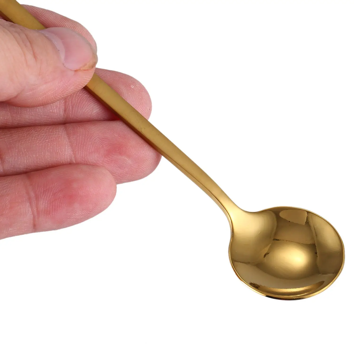 

ABZS 13 Pcs Accessories: 1 Pcs Flower Vase For House Office & 12Pcs/Set Round Shape Coffee Spoon Stainless Steel (Gold)