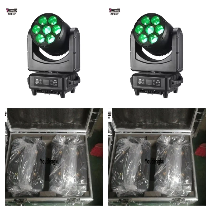 6pieces with flightcase Rgbw 4In1 Led Zoom 7x60W IP65 outdoor bee eye Moving head Wash Stage Lights For Dj Club Wedding
