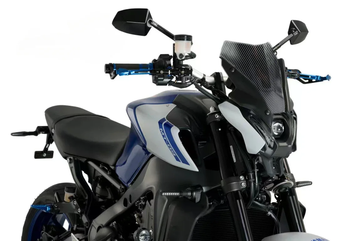 Motorcycle Sport Windshield Visor Black WindScreen Viser Fits For YAMAHA NEW MT-09 2021 2022 2023 MT09 21-23 FZ09 FZ-09 image 3