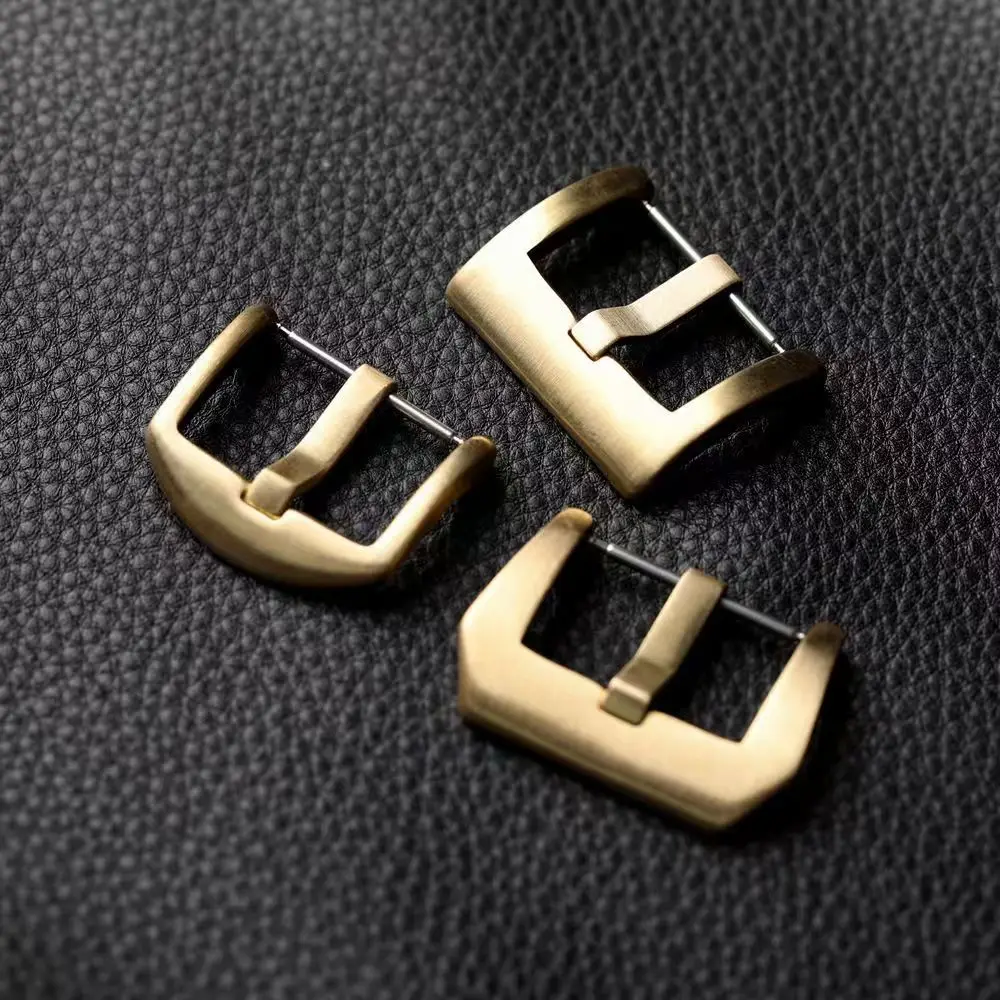 Nueva hebilla de latón puro 18 20 22 24 26MM correa de goma de cuero genuino accesorios hebilla correa de cuero hebilla de aguja