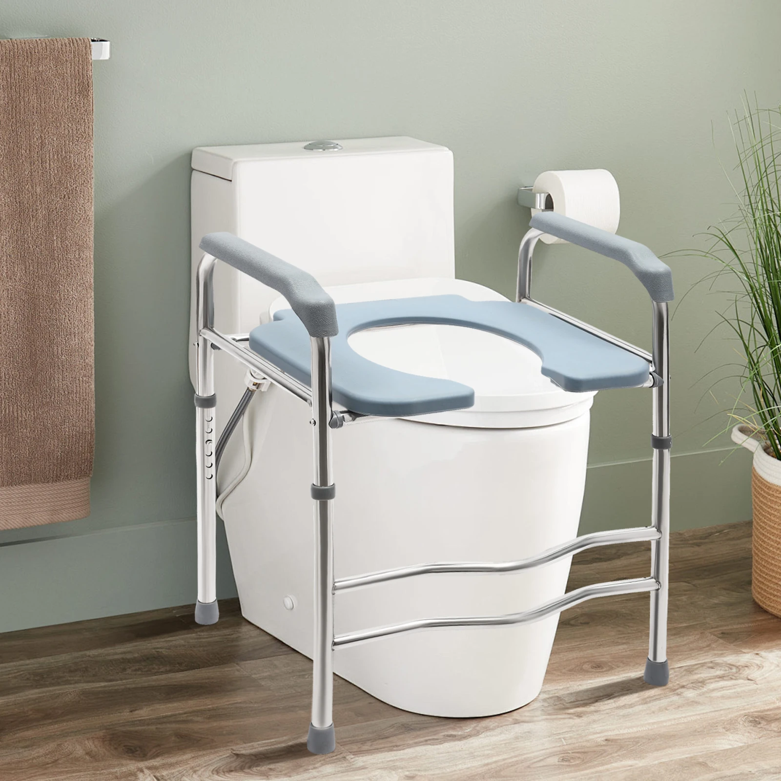 

Support Toilet Large Space Raised Toilet Seat Great Safety with Non-Slip Feet Chair Easy to Clean for Homes and Nursing Homes