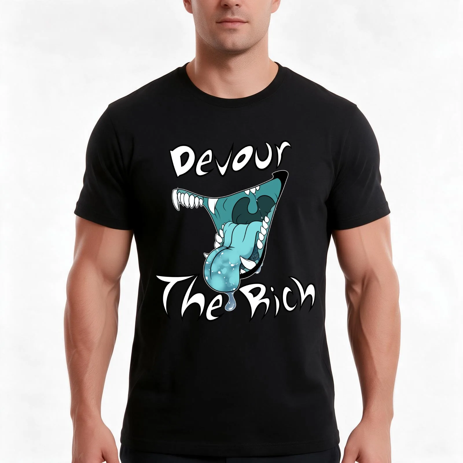 Devour the rich T-Shirt Summer Casual Cotton Tee Oversized Streetwear Tops Vintage Graphic Print Loose Fit Short Sleeve