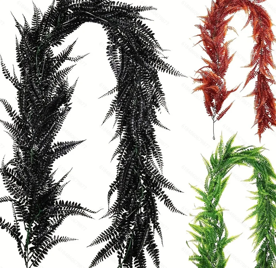 

Artificial Hanging Plants 6 FT Boston Greenery Faux Ferns Fake Vines for Outdoor Indoor Home Garden Party Wall Decoration