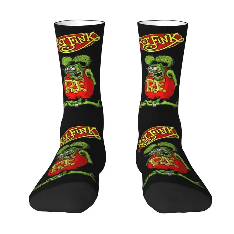 

Funny Printing Rat Fink Socks for Women Men Stretch Summer Autumn Winter Cartoon Animation Crew Socks