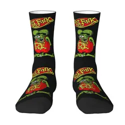 Funny Printing Rat Fink Socks for Women Men Stretch Summer Autumn Winter Cartoon Animation Crew Socks