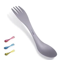 Titanium Spork Spoon 2-in-1 Ultralight Cookware Portable Fork Knife Outdoor Camping Picnic Hiking Travel Eco-Friendly Flatware