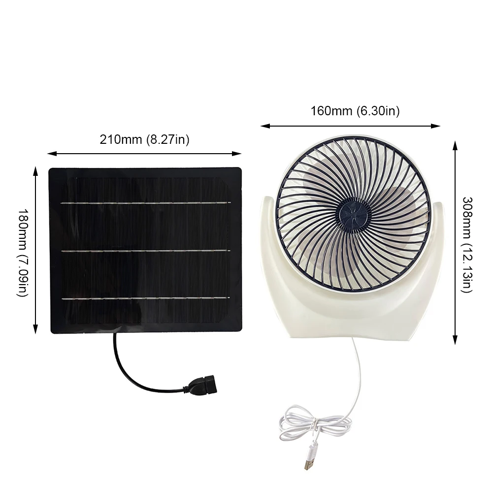 Solar Panel Fan Portable Solar Fan with USB Solar Powered Camping Fan Outdoor Fan for Picnic Barbecue Fishing Travel