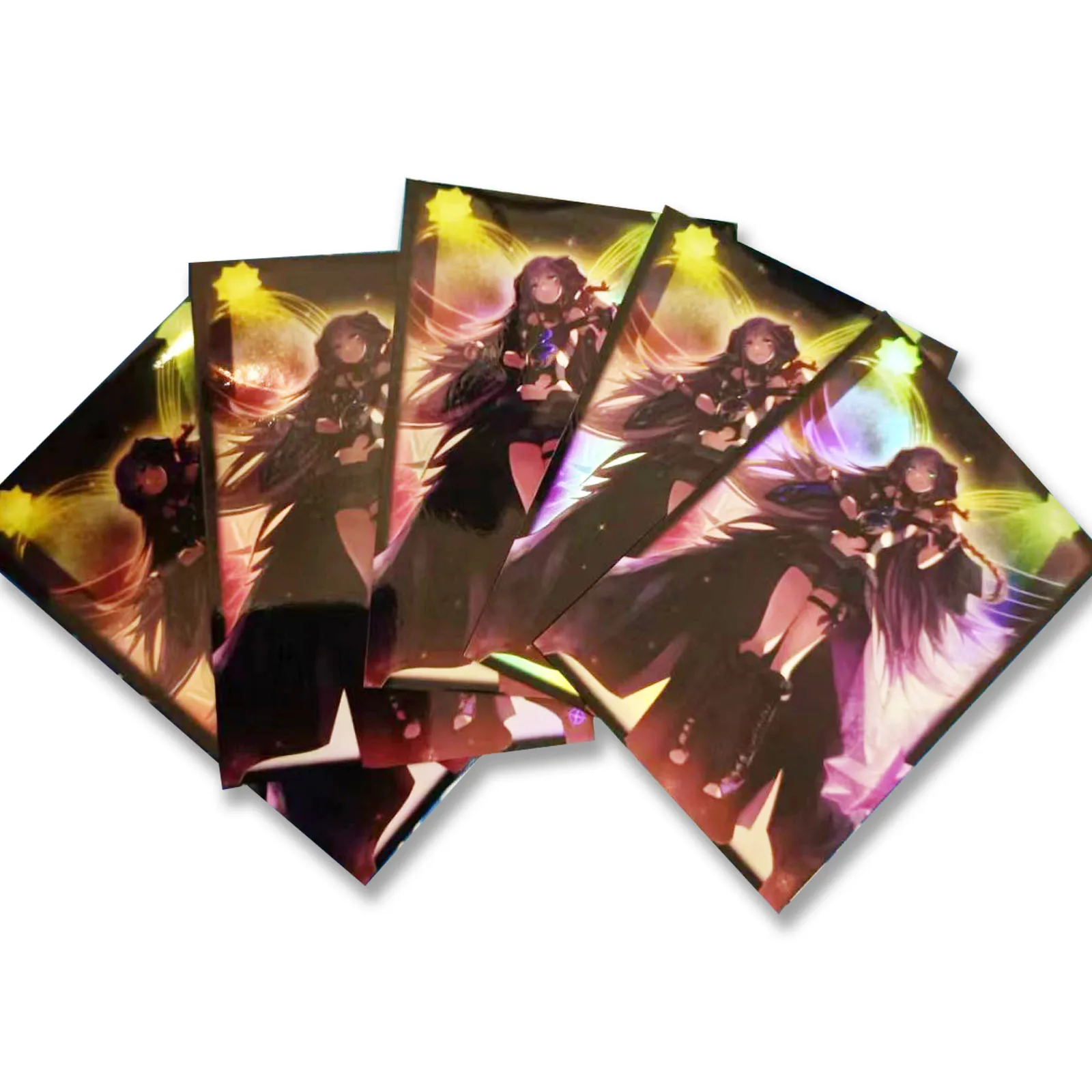 63x90mm 50ct Holographic Flashing Top Loading Trading Card Sleeves Deck Protector for YuGiOh/Japanese Sized Cards