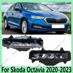For Skoda Octavia 2020 2021 2022 2023 Automotive LED Fog Light Assembly Front Bumper Daytime Running Light 5E3941699 5E3941700