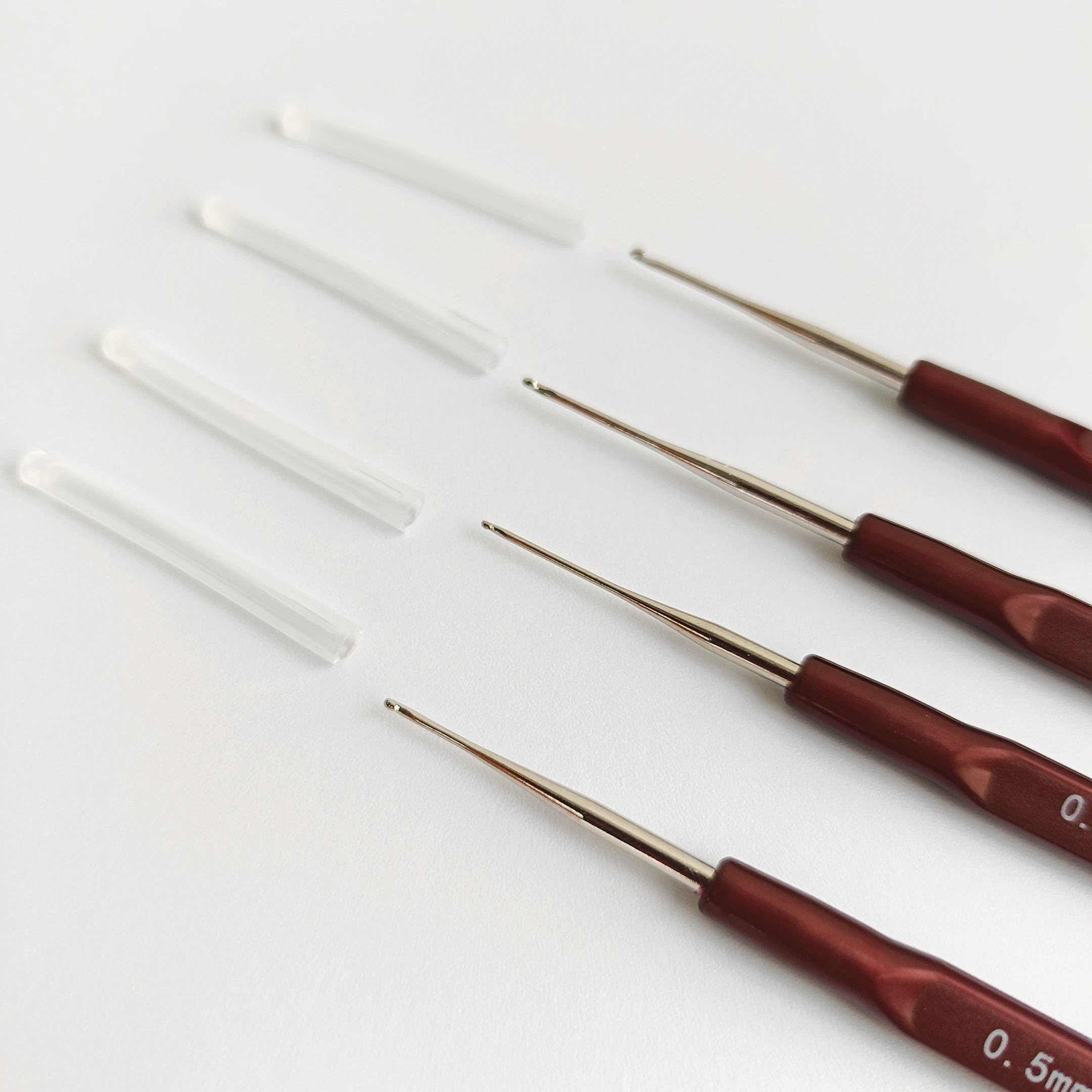Knitting Hook Needle Dreadlock Hair Tools Metal Plastic Crochet Hooks 0.5Mm 0.6Mm 0.7Mm 0.8Mm Hair Weaving Micro Hook DIY image 5