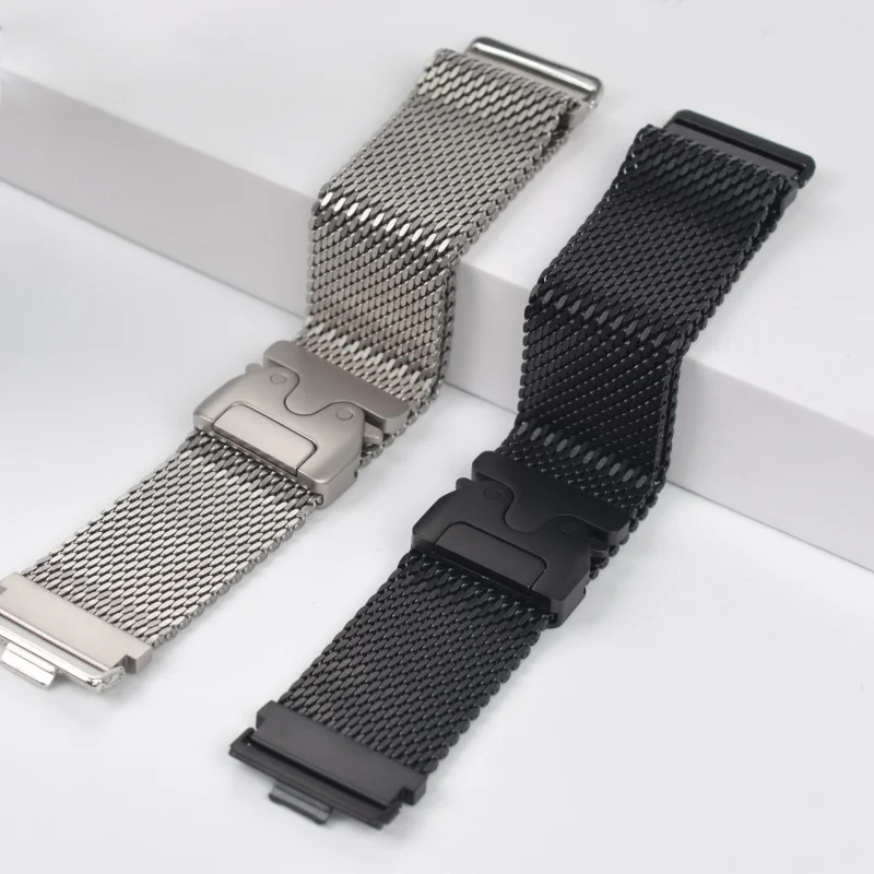 New Pure Titanium Metal Milanese Watch Band for Huawei Watch Fit 5 Pro Fit5 Fit4 Fit3 Parachute Buckle Replacement Wristband