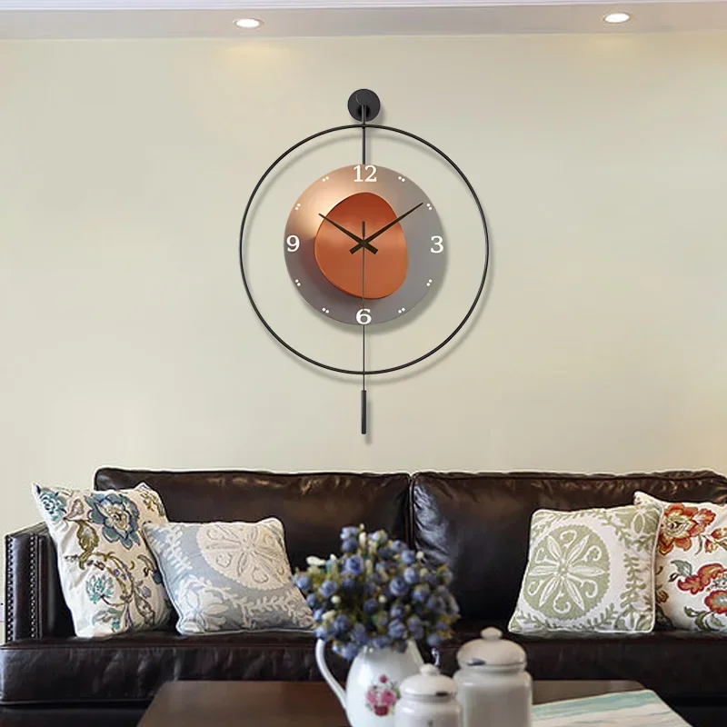 Watch clock hanging wall living room punch-free wall clock pasted