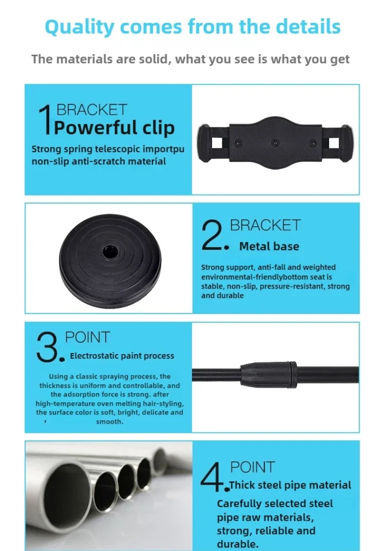 Suporte de telefone/microfone, base de elevação ajustável de mesa, rede à prova de choque, transmissão ao vivo, telefone/suporte de microfone, acessórios
