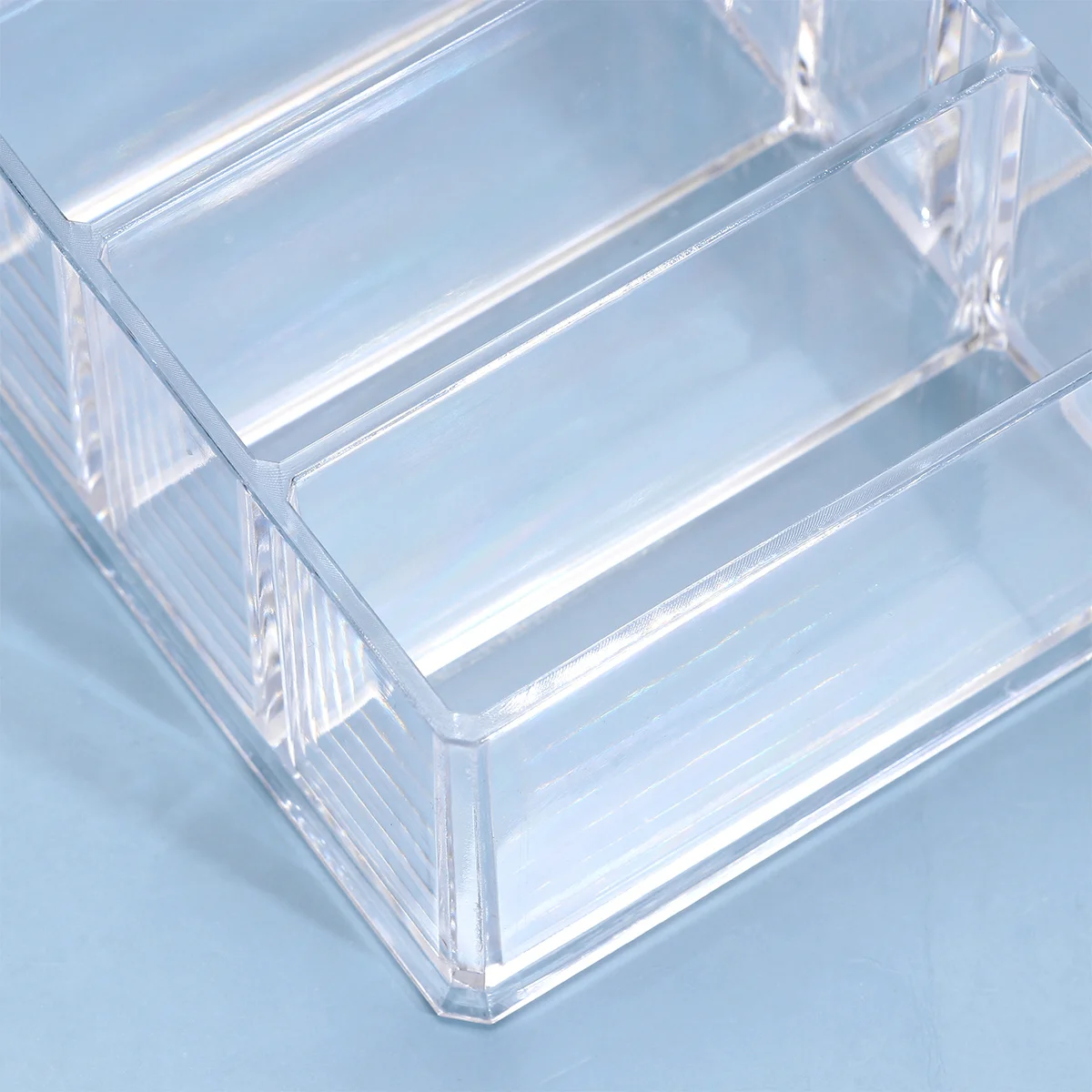 

1Pcs Clear Acrylic Storage Box Transparent Organizer 7 Grid Detachable Divider Multifunctional Rack Suitable for Home
