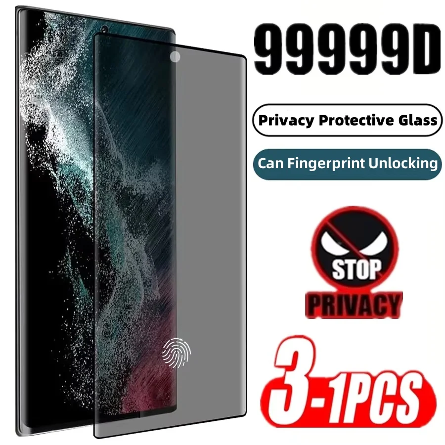 

Privacy Protective Glass For Samsung S25 Ultra Screen Protector For Galaxy S25 Ultra Support Fingerprint Unlocking Anti-Spy Flim