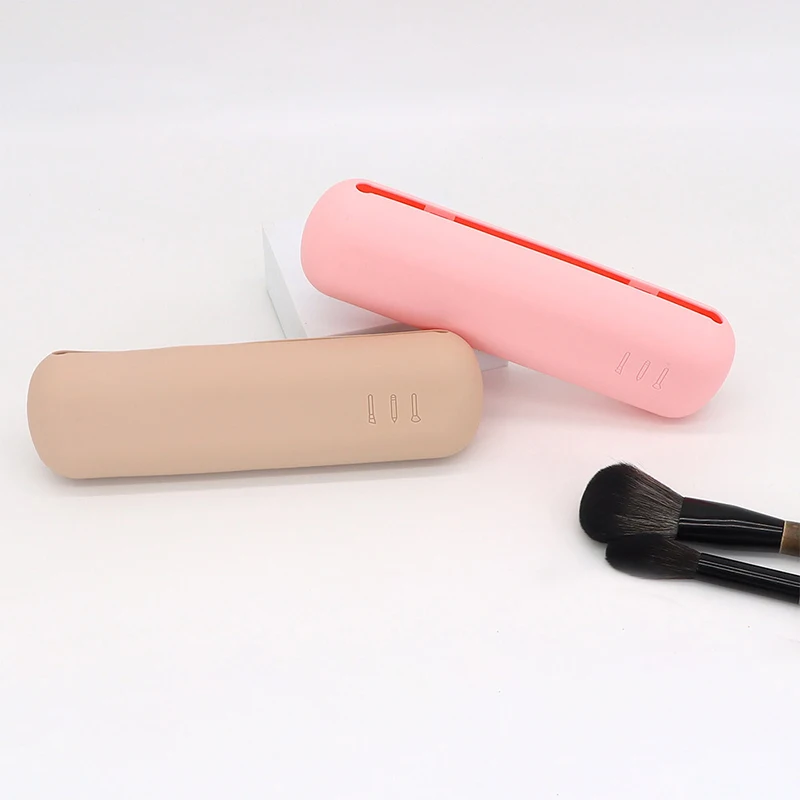 Silicone Makeup Brush Travel Case Waterproof Makeup Brush Travel For Eyebrow Pencil Lip Liner Organizer