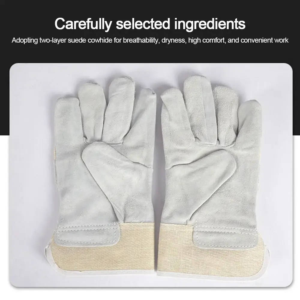 

New Cowhide Welding Gloves Short Thick Labor Gloves Wear Resistant Work Gloves