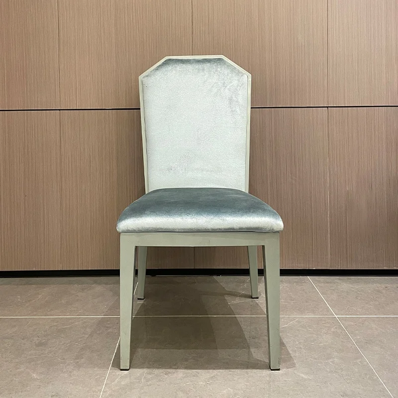 Modern Minimalist Steel Foldable Commercial Use Hotel Dining Chair Comfortable Backrest Stool Banquet Hall Private Room Large