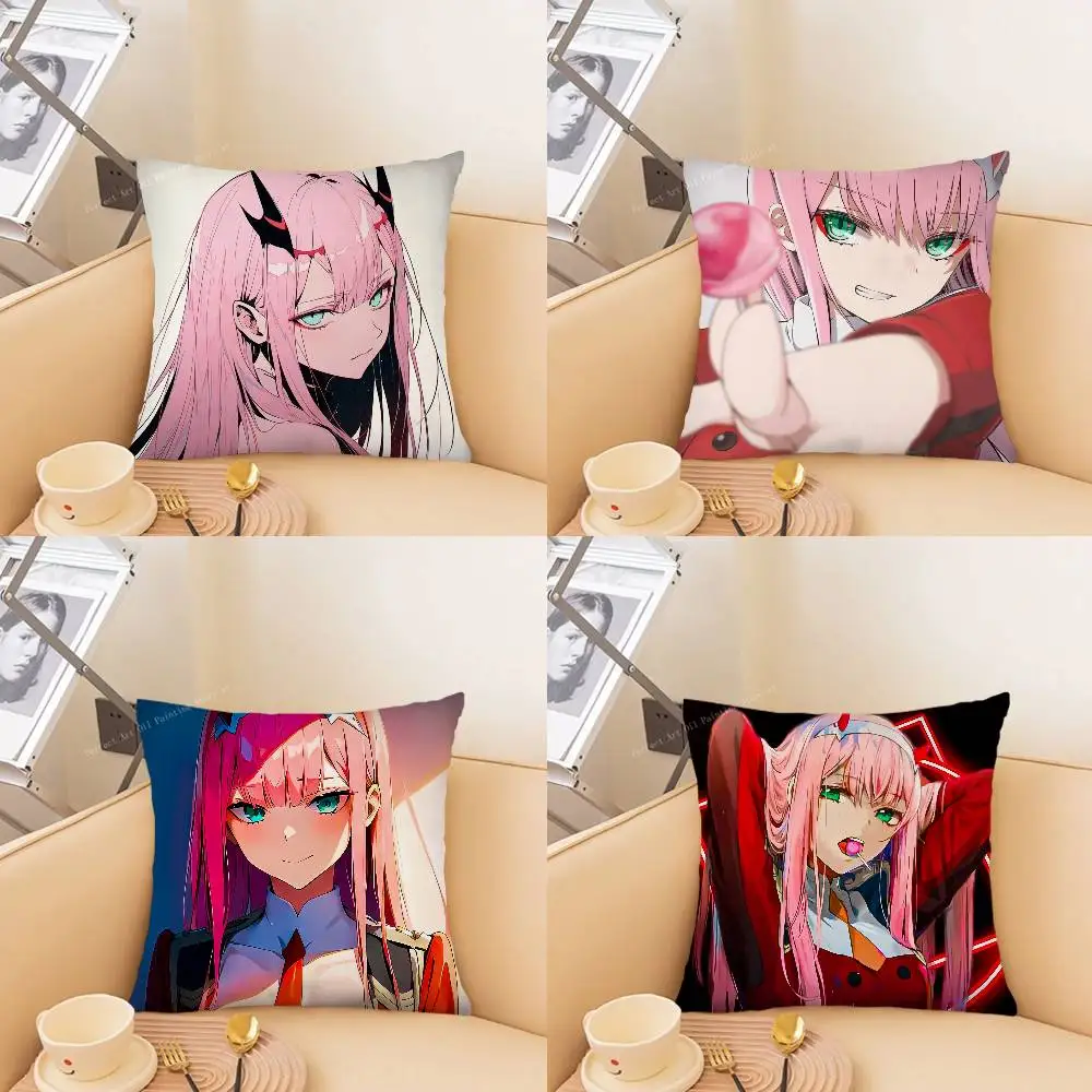 Zero Two Animation DARLING In The FRANXX Pillow Case Fashion Square Pillowcase Bedroom Sofa Room Ins Decoration Leisure