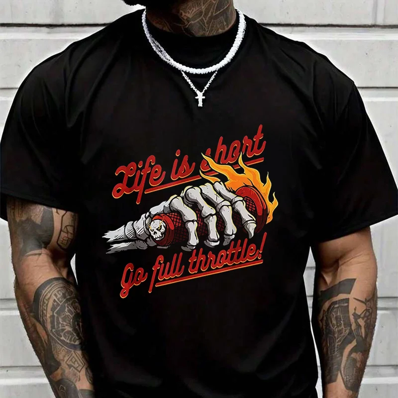 

New T-Shirt Motorcycle Riders Riding Shirt Go Full Throttle Adventure Casual Round Neck Top Tee Printed Tshirt 2026