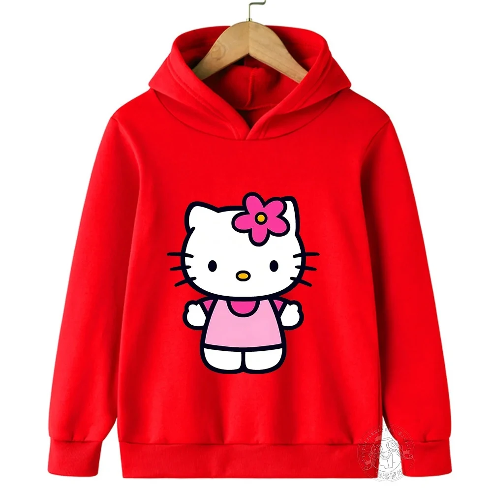 Hello Kitty Children\'s Sweatshirt, casual sweater for boys and girls, Kawaii Street Fashion Coat, ages 3-14