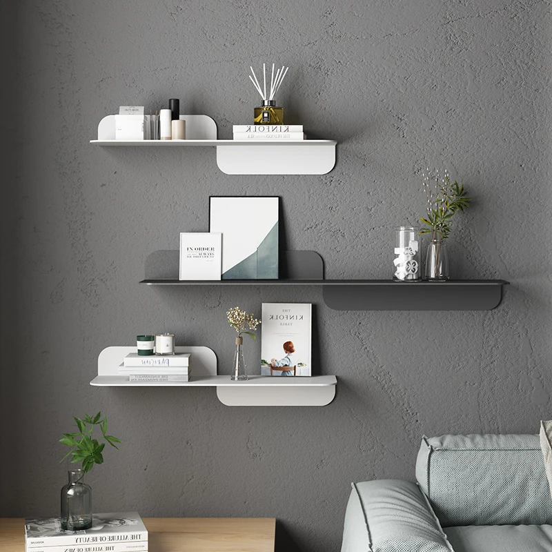 Nordic wrought iron wall shelf wall decorative shelf living room bedroom