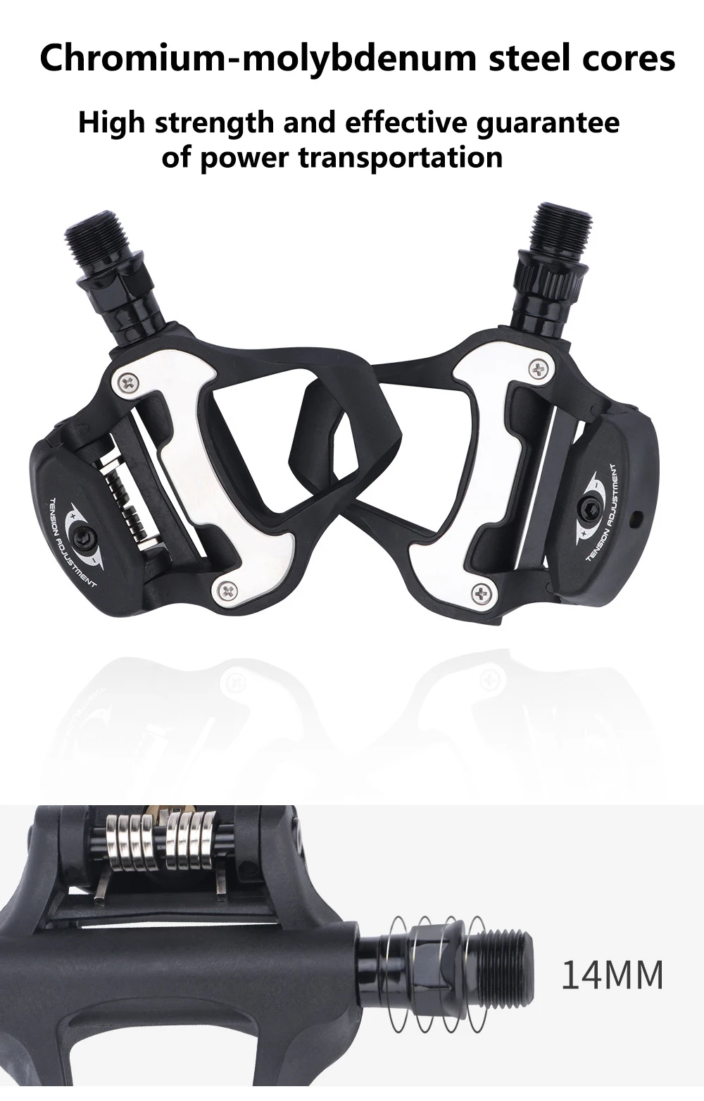 RACEWORK Rennrad Pedal Fahrrad Selbstsichernde Pedale Radfahren Lager Stollen Klick Für LOOK KEO System Mit Verriegelungsplatte – Detail 10