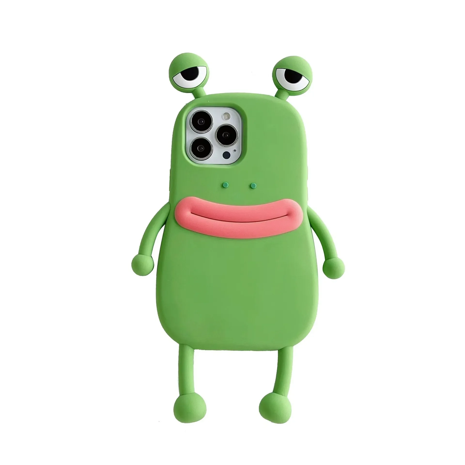 Niedliche Frosch 3D Cartoon Handyhülle für iPhone Air 17 16 15 14 12 11 Pro Max XS XR X 13 Mini Weiche Silikon Stoßfeste Schutzhülle