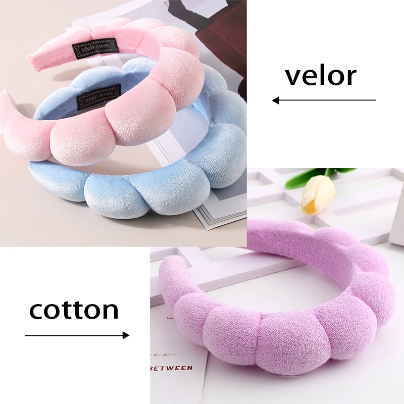 Cute Fashion Multifunctional Women\'s Face Washing Cuffs Waterproof Water Absorbent Wrist Cotton Velvet Hairband Hair Accessories