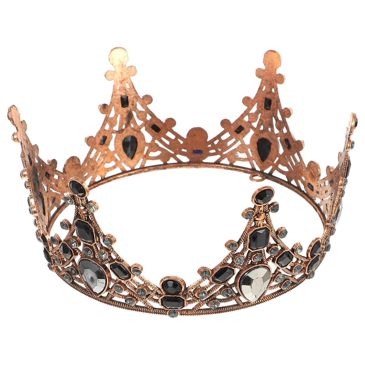 

Baroque Crown Tiara Rhinestones Wedding Headdress Headwear Alloy for Women Miss Headpiece