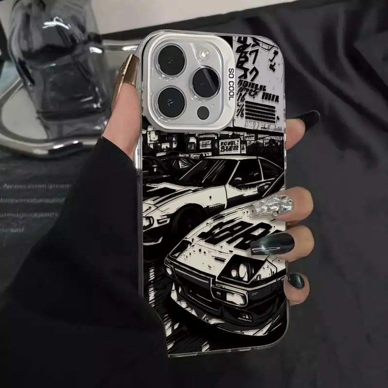 

Retro Sports Car Luxury Fashion Trendy Pattern Phone Case For IPhone 16 15 14 13 12 11PROMAX Silcone Shockproof Phone Case Cover