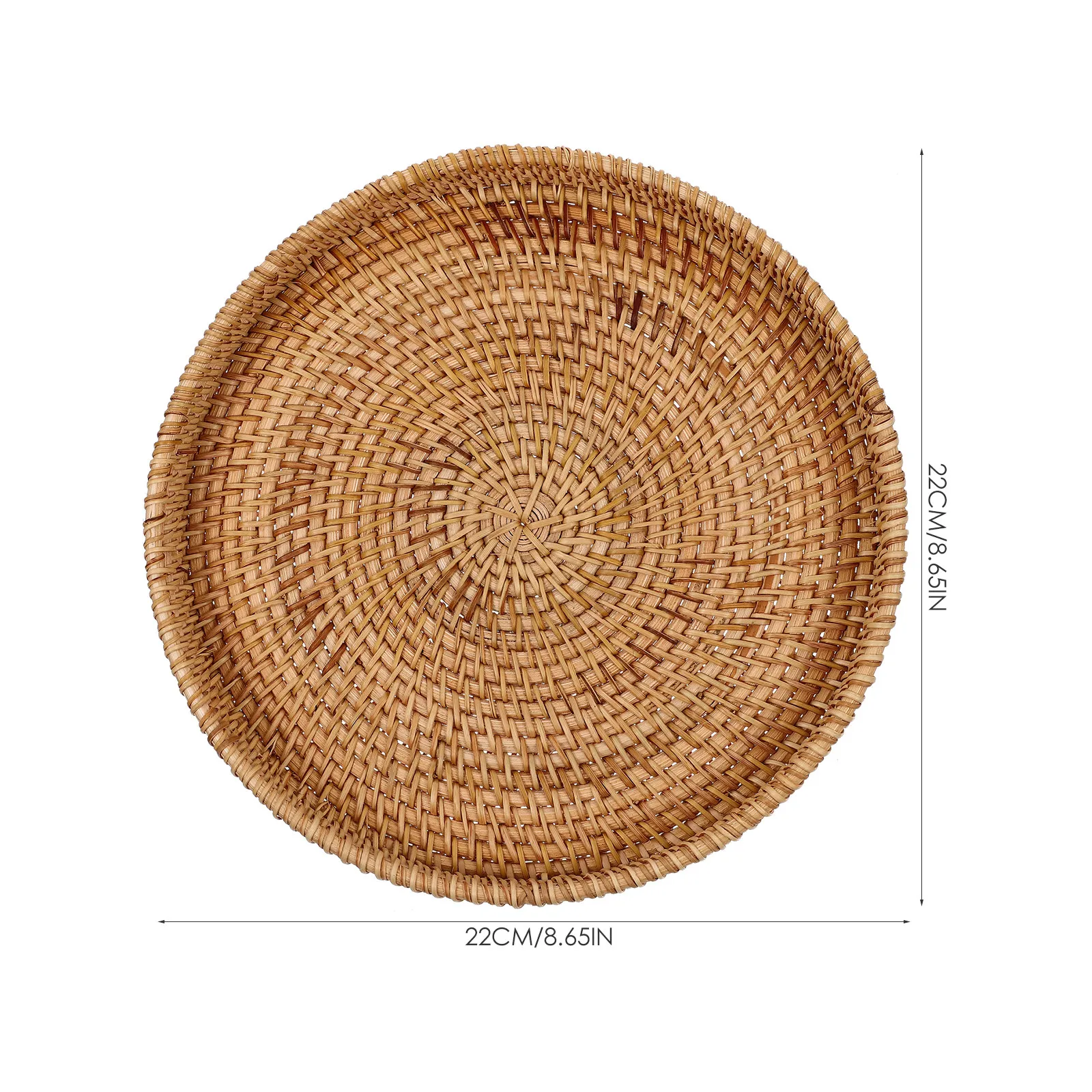 Stackable Wear-Resistant Rattan Dessert Tray for Cakes Fruits Pastry Sushi Snacks Tea Sets Tableware Multi-Function Serving Tray