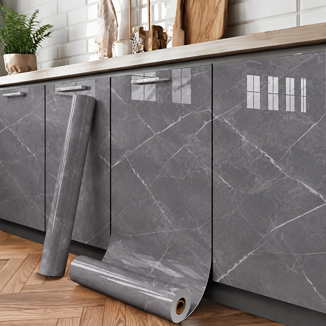 Marble Pattern Peel and Stick Oil Proof Contact Paper, Heat-resistant Waterproof Kitchen Backsplash & Furniture Cover Sticker.
