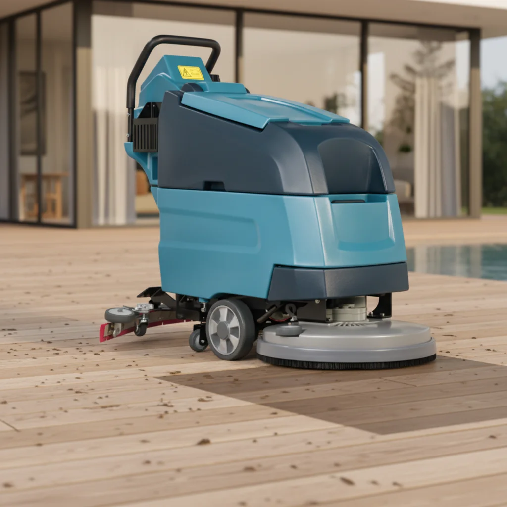 New Efficient Walk-Behind Industrial Floor Scrubber Commercial Scrubber Dryer 750mm Absorption Width Battery-Powered For Factory