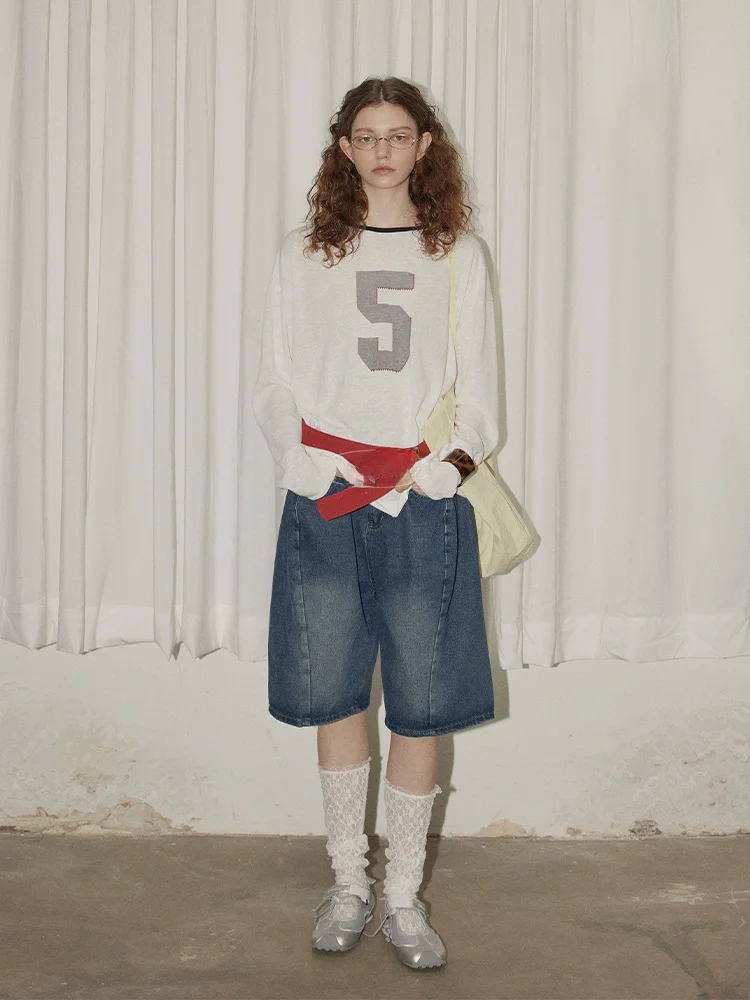 

Круглая футболка Relez с ретро-принтом Ne Long Sve, женская летняя новая повседневная свободная простая солнечная накидка, топ