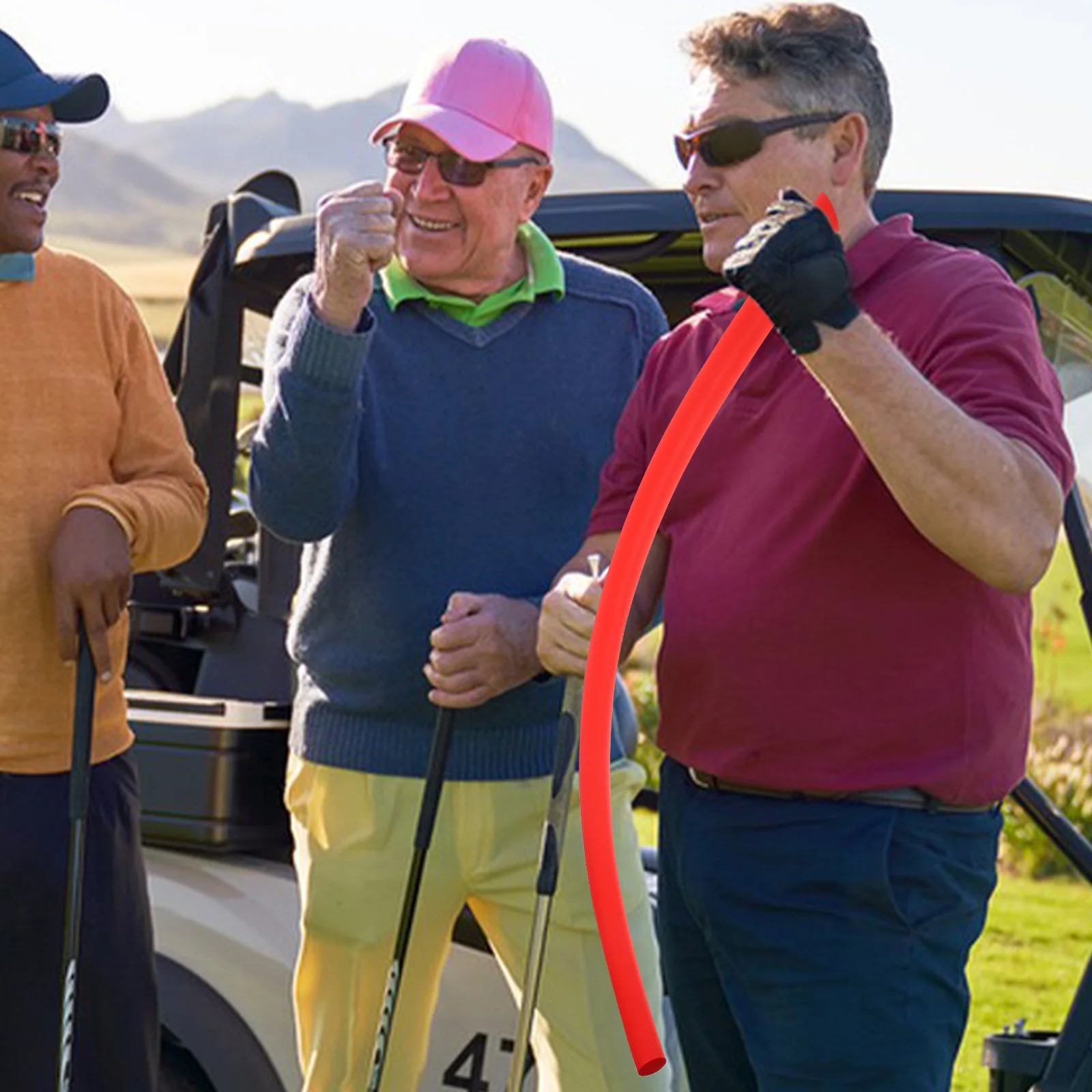 Red Golf Swing Practice Stick Soft Flexible Training Aid for Wrist Shoulder Protection Multi-Use Exercise Tool