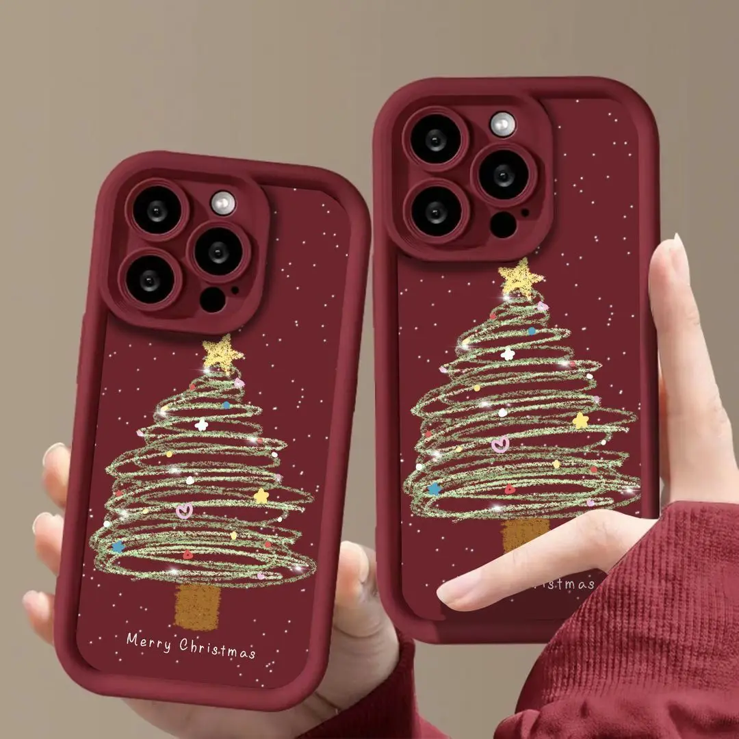 Cute Christmas Tree Pattern Phone Case For Xiaomi Redmi Note 13 12s 12 11 10 9s 9 8 7 Pro Plus 4G 5G Soft TPU Back Cover