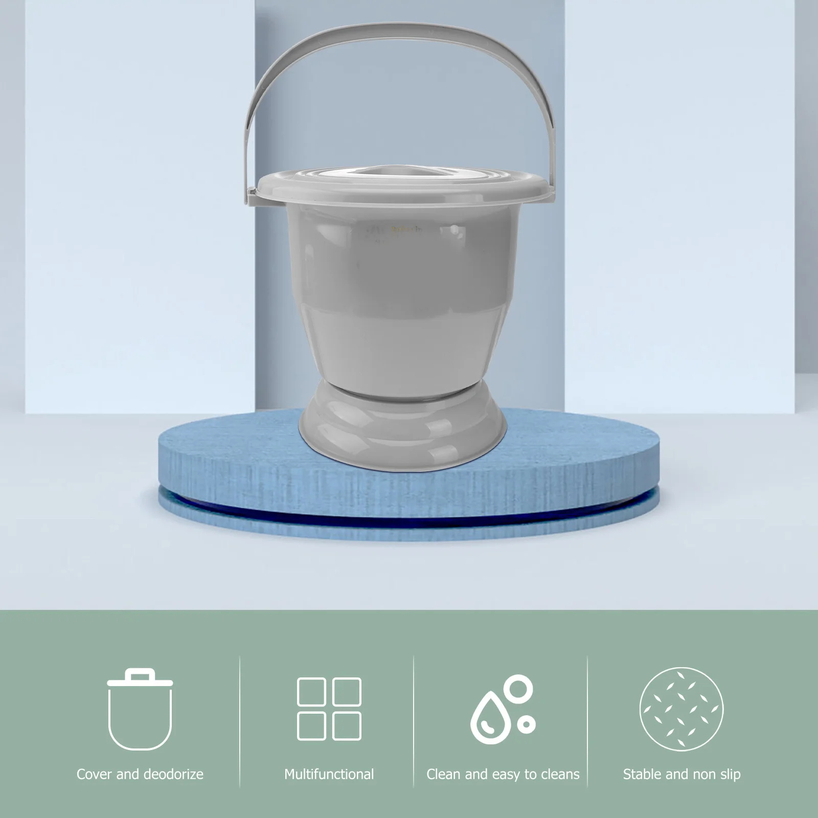 

1Pcs Portable Handheld Chamber Pot Thickened Plastic Urinal Resistant Night Bedpan for Home Hotel Use