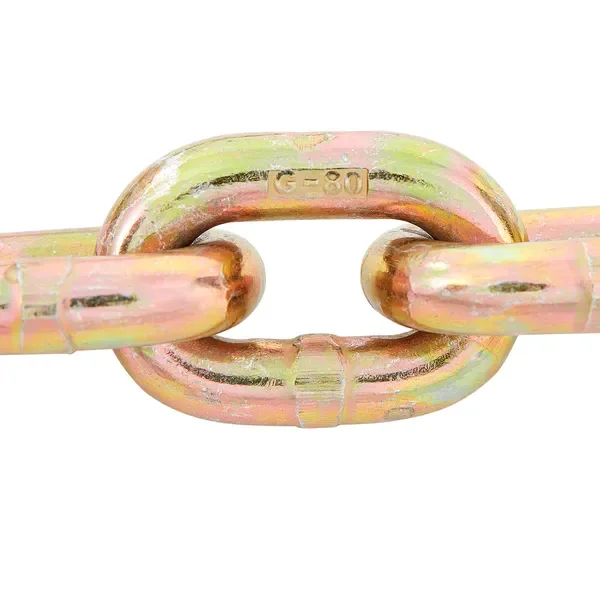 

3/8'' x 20' G80 Tow Chain with Grab Hooks, 7100 lbs WLL, Galvanized Manganese Steel, DOT Certified for Dock & Construction